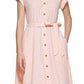 Vestido-camisa xadrez com cinto Calvin Klein feminino, laranja, tamanho 16