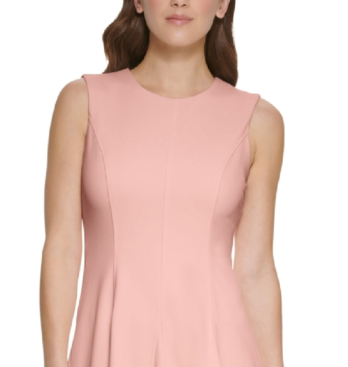 Vestido Calvin Klein Scuba Crepe A Line Feminino Laranja Tamanho 6