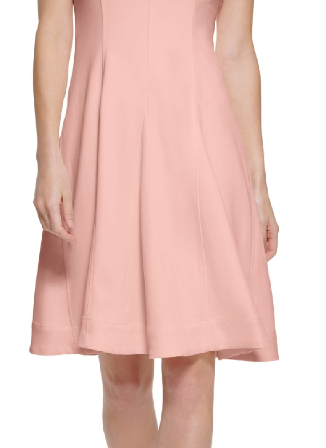 Vestido Calvin Klein Scuba Crepe A Line Feminino Laranja Tamanho 6