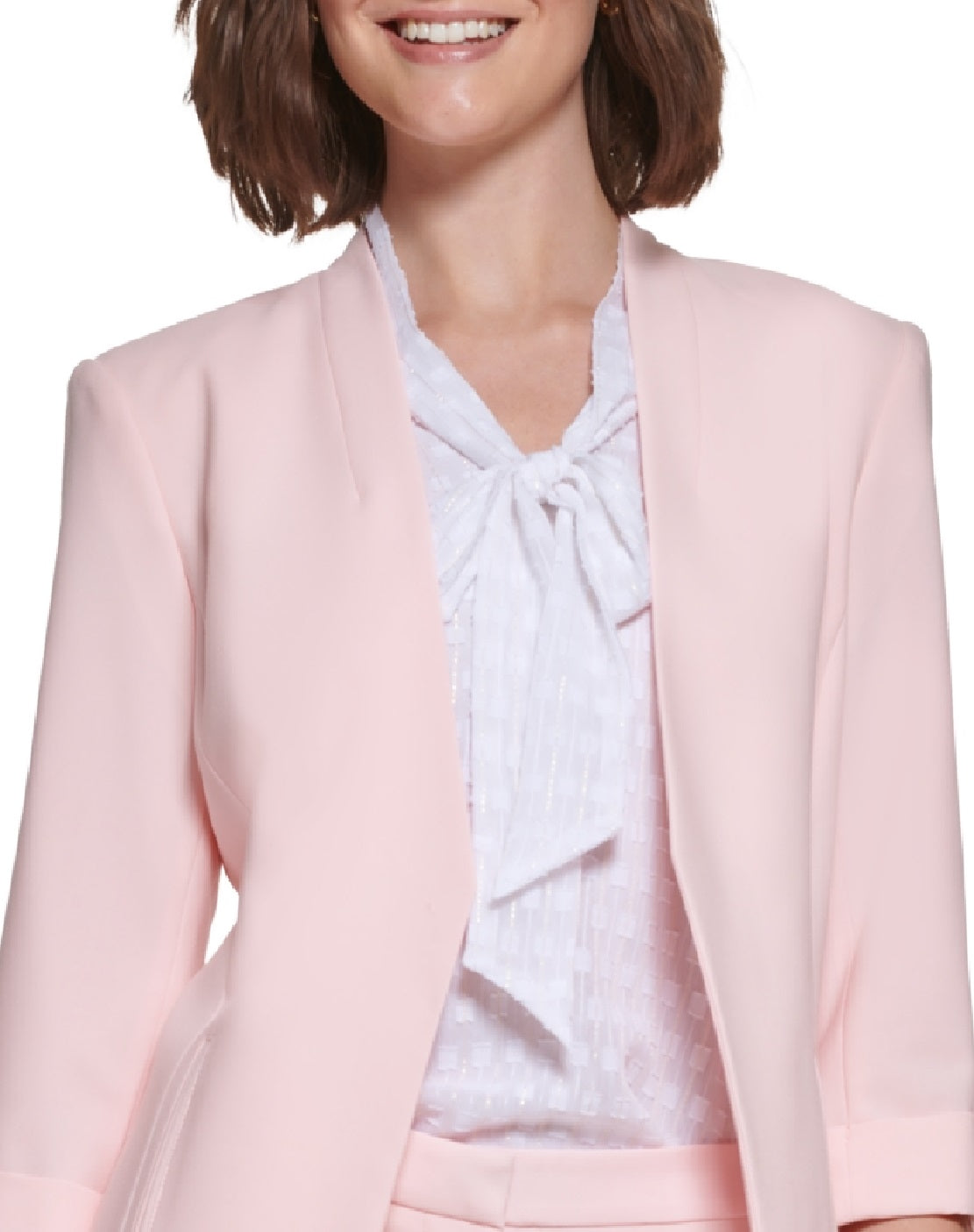 Calvin Klein Blazer Feminino Manga 3/4 Frente Aberta Rosa Tamanho 12 Petite