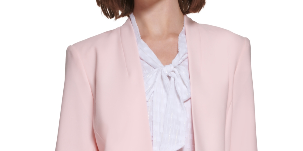 Calvin Klein Blazer Feminino Manga 3/4 Frente Aberta Rosa Tamanho 2 Petite