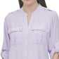 Blusa Calvin Klein Feminina Texturizada com Aba Dobrada Marrom Tamanho P