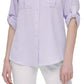 Blusa Calvin Klein Feminina Texturizada com Aba Dobrada Marrom Tamanho P