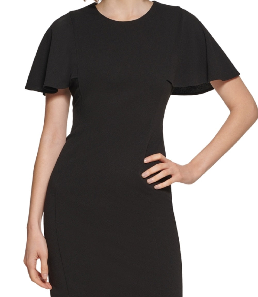 Vestido Capelet Bainha Calvin Klein Feminino Preto Tamanho 6