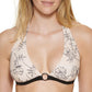 Calvin Klein Biquíni Halter Estampado Feminino Maiô Bege Tamanho X-G