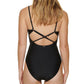 Calvin Klein Maiô Feminino Over The Shoulder Wrap Around, Preto, Tamanho 12