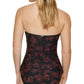 Calvin Klein Feminino Estampado V Wire Bandeau Halter Tankini Top Maiô Preto Tamanho Grande