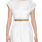 Vestido curto com cinto Calvin Klein feminino, branco, tamanho 16