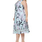 Vestido Calvin Klein Feminino Estampa Floral Illusion Hem Azul Tamanho 16W