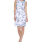 Vestido Calvin Klein Feminino Estampa Floral Acima do Joelho Branco Tamanho 4 Petite