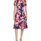 Vestido Calvin Klein Feminino Estampa Floral Fit &amp; Flare Azul Tamanho 0 Petite