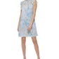 Vestido Calvin Klein Feminino Estampado Manga Flutter A Azul Tamanho 10