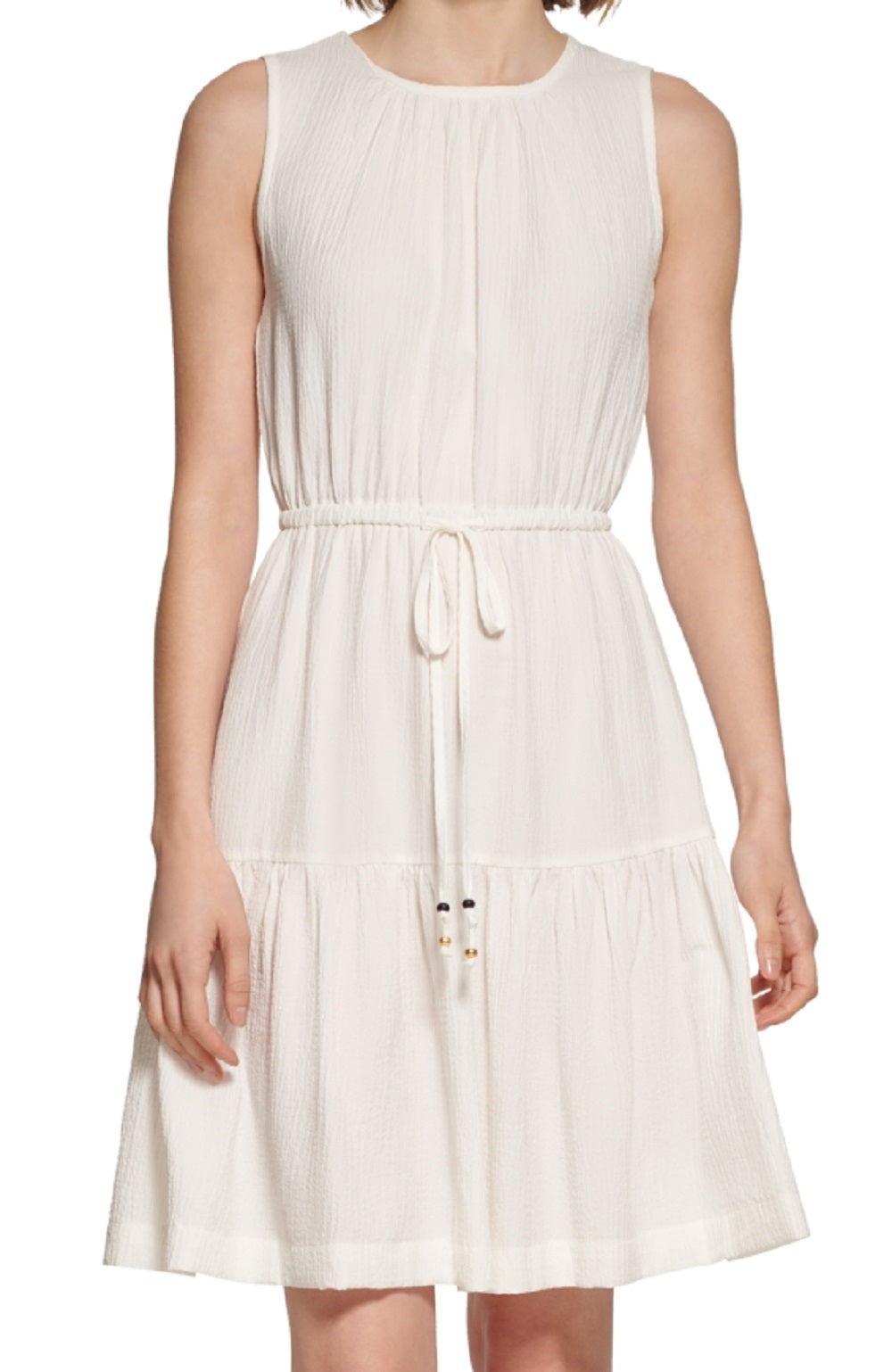Vestido Calvin Klein Feminino com Ajuste Fino e Flare, Branco, Tamanho 4