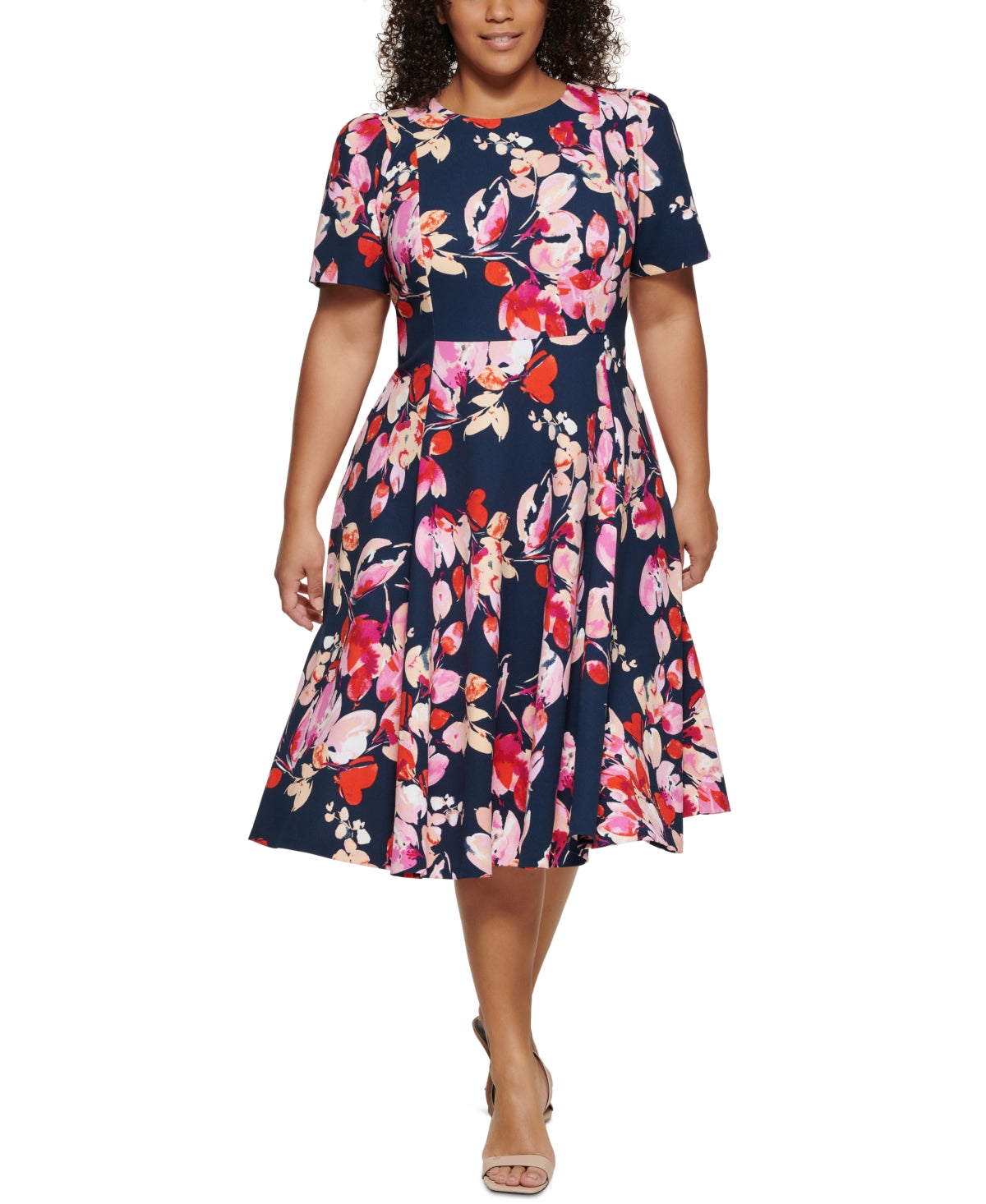 Vestido Calvin Klein Feminino Estampa Floral A Azul Tamanho 22W