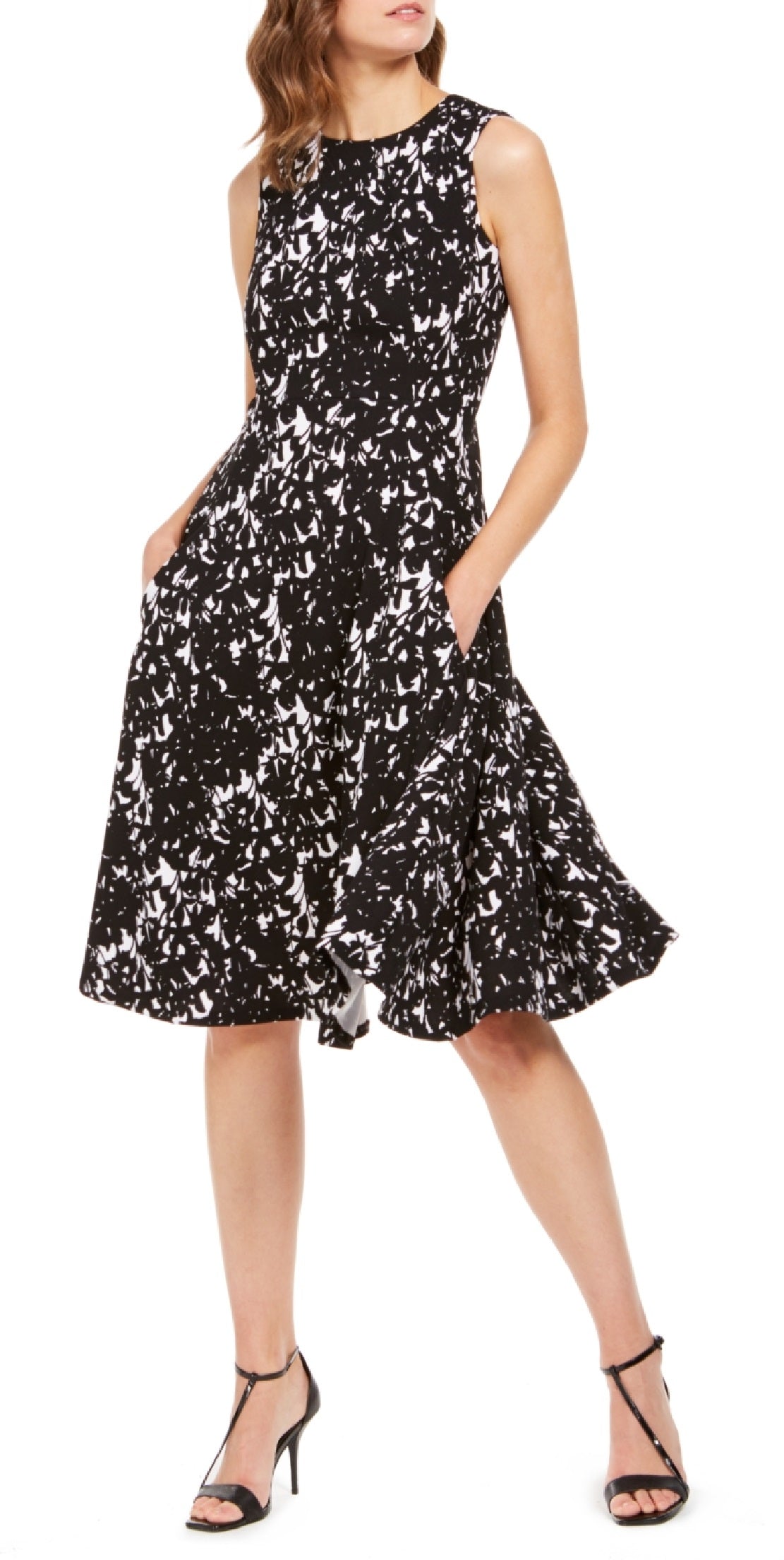 Vestido Calvin Klein Feminino Estampado em Renda, Cinzento, Tamanho 8