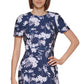 Vestido tubinho estampado Calvin Klein feminino azul tamanho 6 Petite