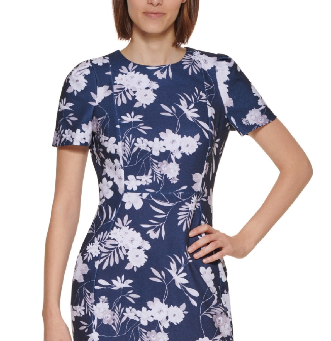 Vestido tubinho estampado Calvin Klein feminino azul tamanho 6 Petite