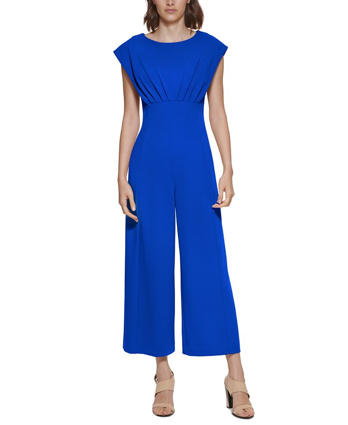 Macacão Calvin Klein Feminino Manga Curta Azul Tamanho 4