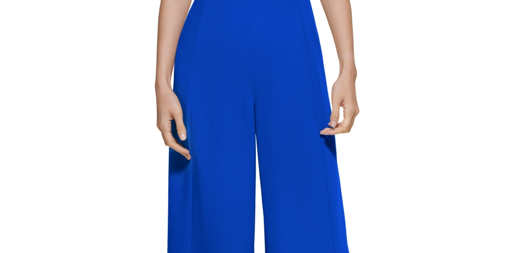 Macacão Calvin Klein Feminino Manga Curta Azul Tamanho 4