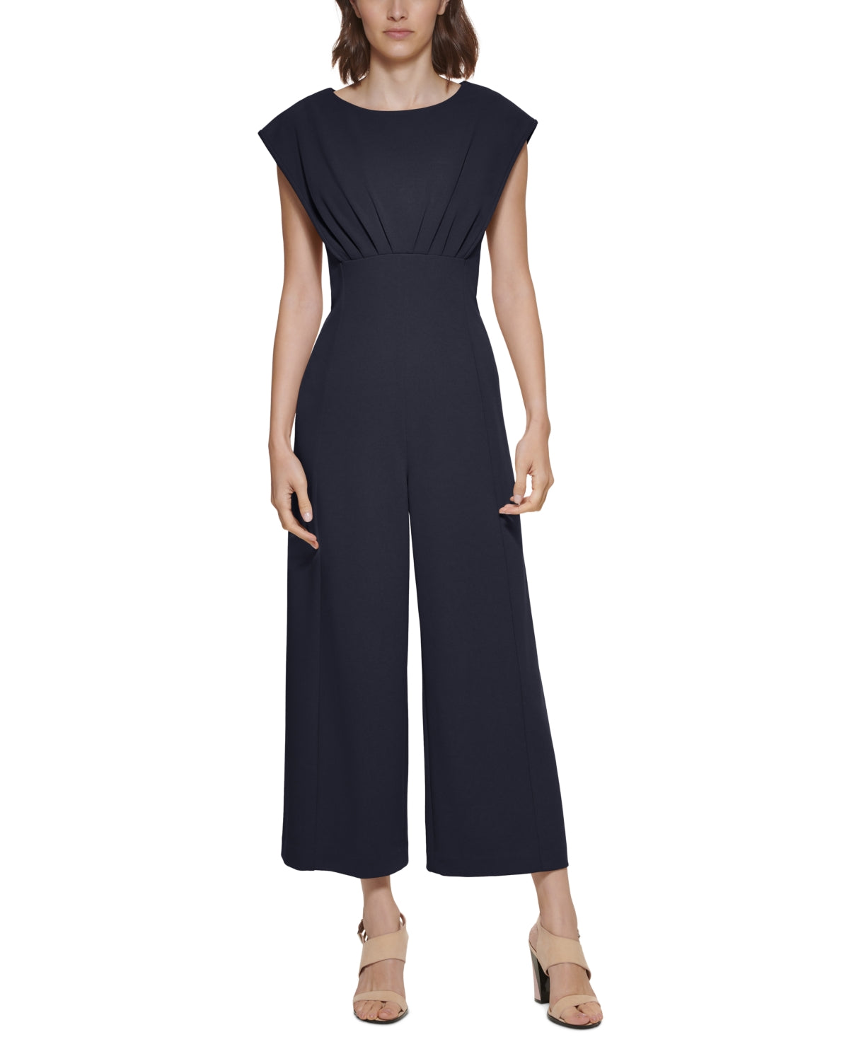 Macacão Calvin Klein Feminino Manga Curta Azul Tamanho 14
