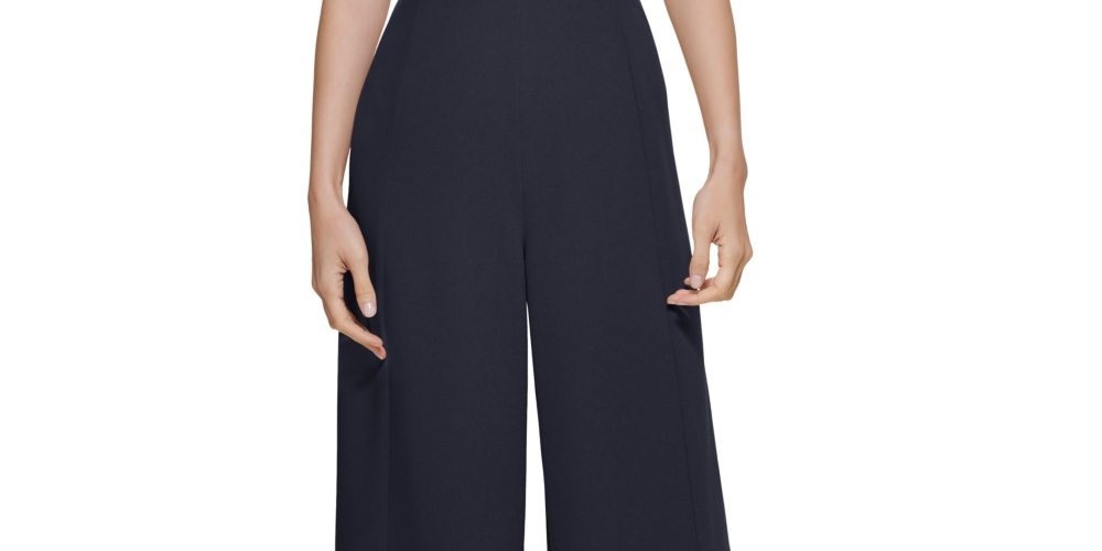 Macacão Calvin Klein Feminino Manga Curta Azul Tamanho 14