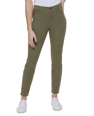 Calvin Klein Women's Stretch Cotton Twill Pants Green Size 6