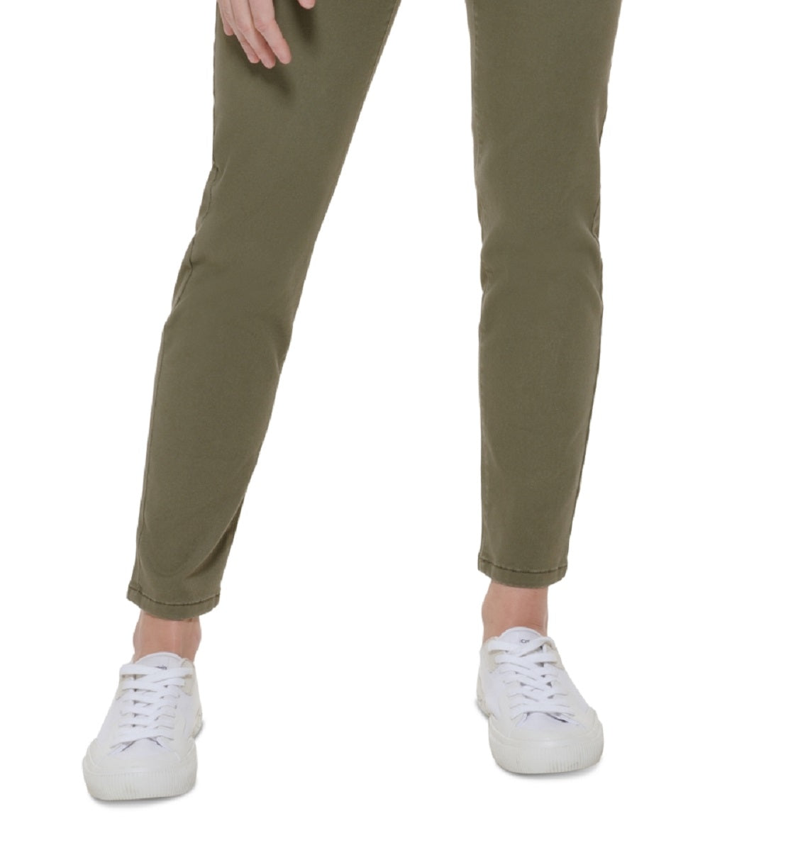 Calça Calvin Klein Feminina Sarja de Algodão Elástico Verde Tamanho 6