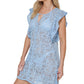 Tommy Hilfiger Maiô Feminino com Ilhós e Mangas Flutuantes Azul Tamanho Grande