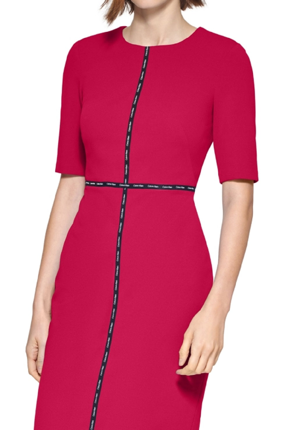 Vestido Calvin Klein Feminino com Logo e Elástico Rosa Tamanho 4