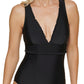 Maiô feminino Tommy Hilfiger com babados, preto, tamanho 12