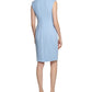 Vestido Calvin Klein Feminino Manga Curta Gola Amarrada Azul Tamanho 12