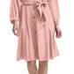 Vestido Calvin Klein Feminino com Cinto evasê Laranja Tamanho 12
