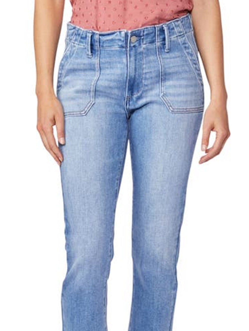 Calça jeans reta feminina Paige Mayslie, azul, tamanho 31