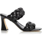Sandálias de salto alto trançadas com hammy femininas da Marc Fisher, pretas, tamanho 5