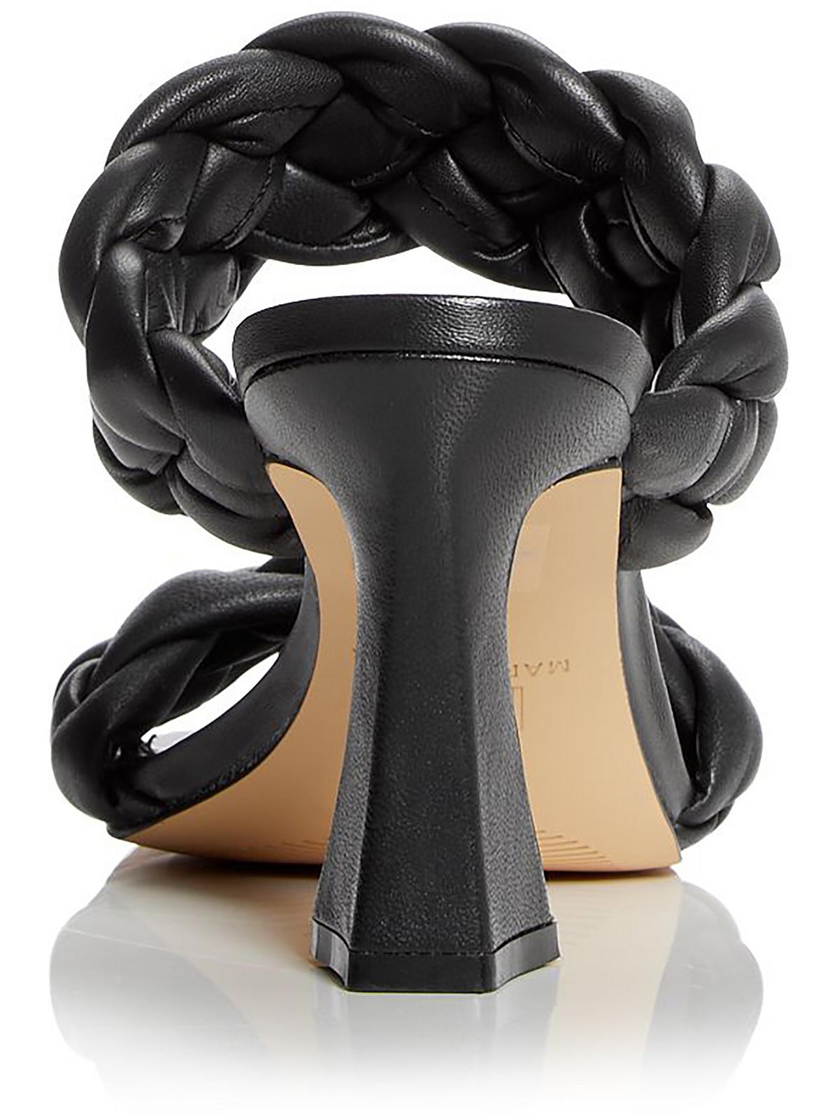 Sandálias de salto alto trançadas com hammy femininas da Marc Fisher, pretas, tamanho 5