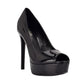 GUESS Cacei Peep Toe Plataforma Scarpin Feminino Preto Tamanho 7,5 M