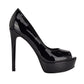 GUESS Cacei Peep Toe Plataforma Scarpin Feminino Preto Tamanho 7,5 M