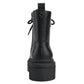 Botas femininas GUESS Ferina Combat Lug Sole com cadarço, pretas, tamanho 7 M