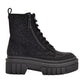 Botas de combate femininas GUESS Ferine com detalhes pretos, tamanho 10 M