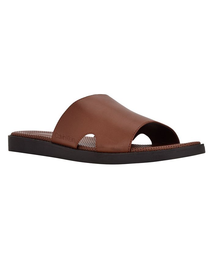 Sandálias Calvin Klein Ethan Slip-on Masculinas Marrons Tamanho 8