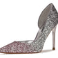 Vestido com salto agulha Folowe e bico fino feminino Nine West, rosa, tamanho 9,5 m