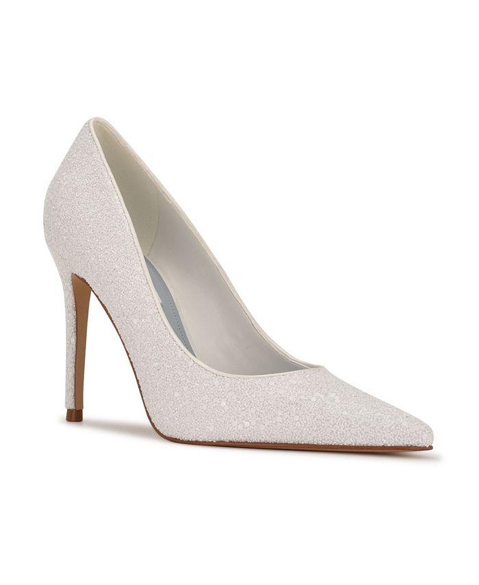 Sapatos de salto fino Nine West para noivas, tamanho 5,5 M, brancos