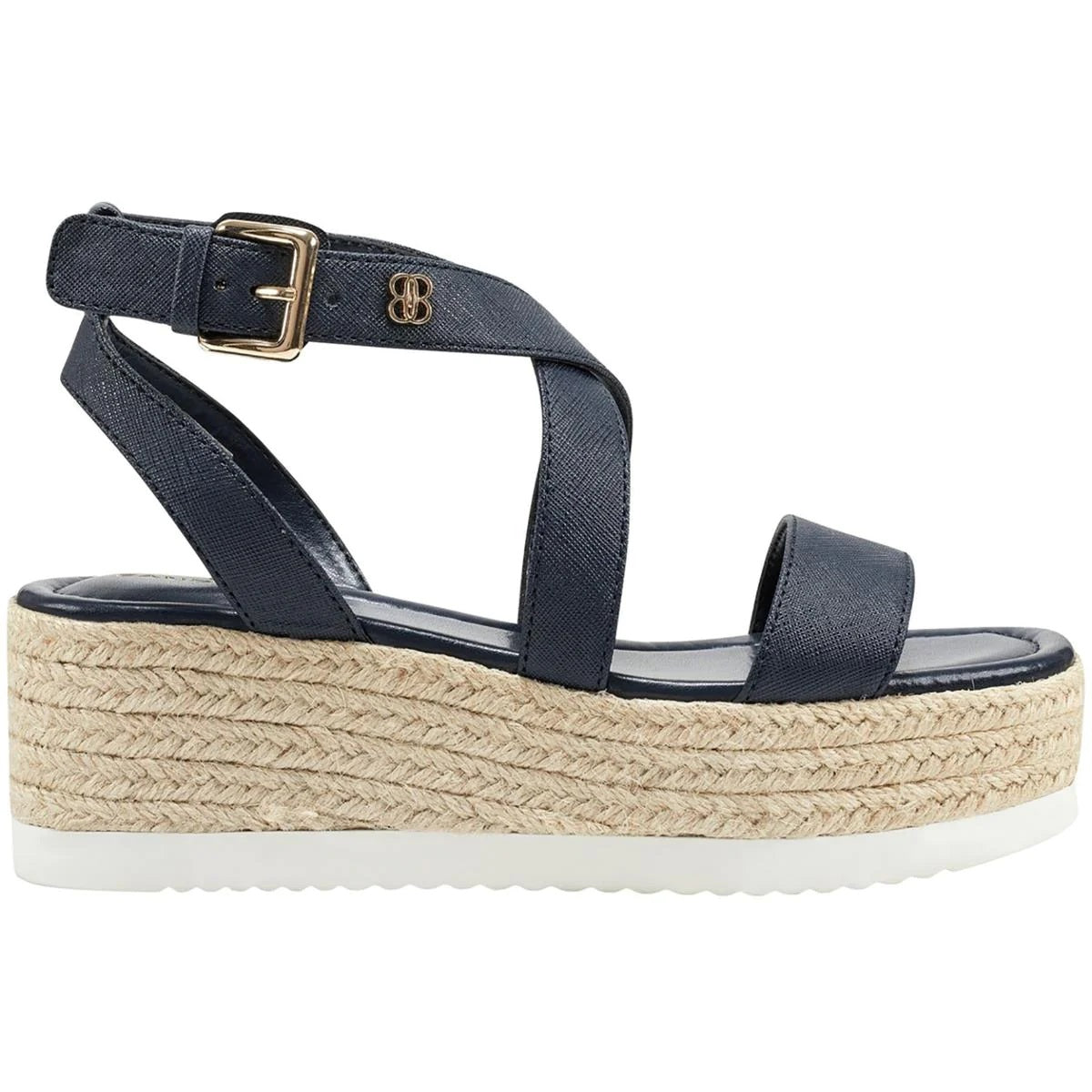 Sandálias plataforma femininas Bandolino Major, azul, tamanho 8 M