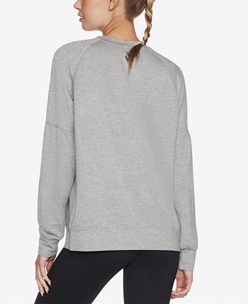 Skechers Skechluxe Restful Crewneck Feminino Cinza Tamanho X-Grande
