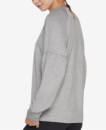 Skechers Skechluxe Restful Crewneck Feminino Cinza Tamanho X-Grande
