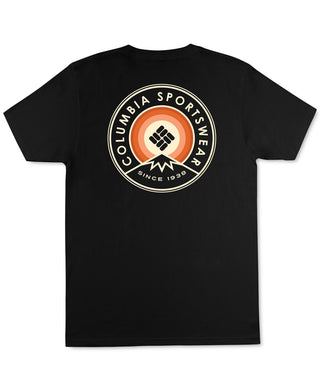 Camiseta Columbia Masculina com Estampa de Logotipo Avalon, Preta, Tamanho Médio