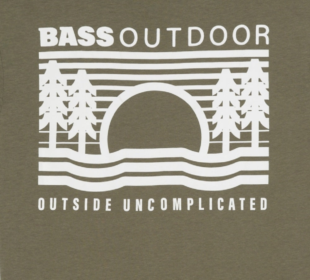 Camiseta feminina Bass Outdoor com estampa bordada, verde, tamanho médio