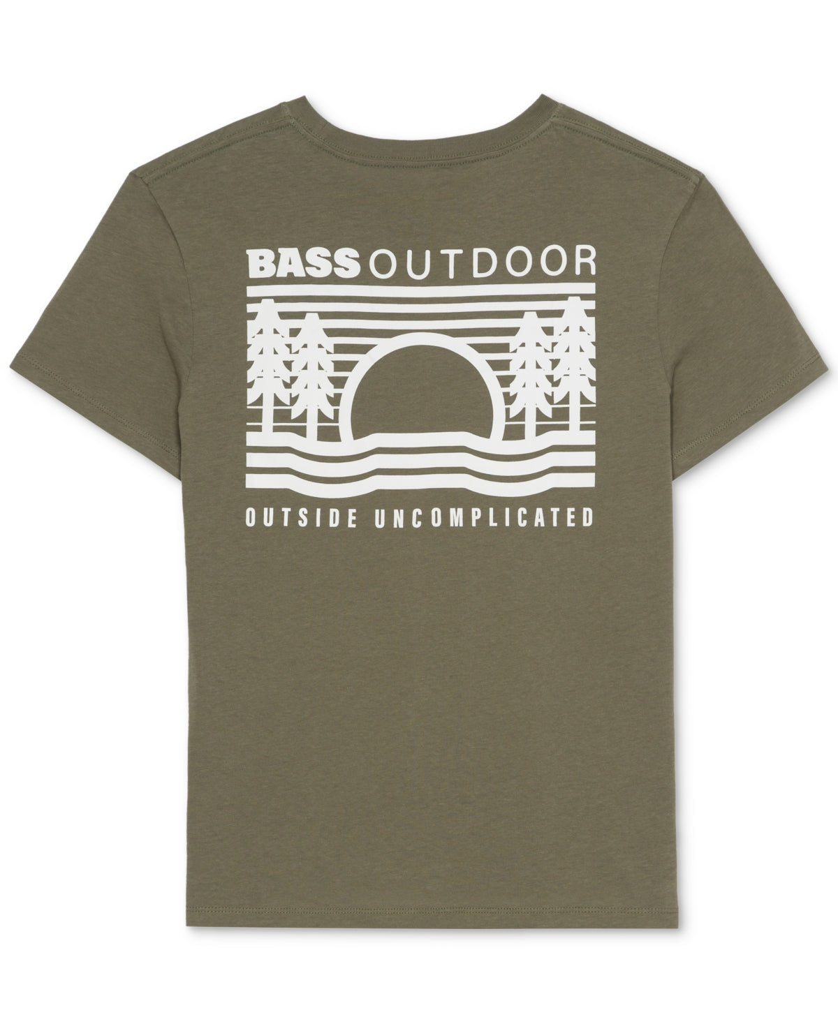 Camiseta feminina Bass Outdoor com estampa bordada, verde, tamanho médio
