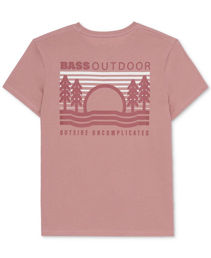 Camiseta feminina Bass Outdoor com estampa bordada rosa tamanho GG