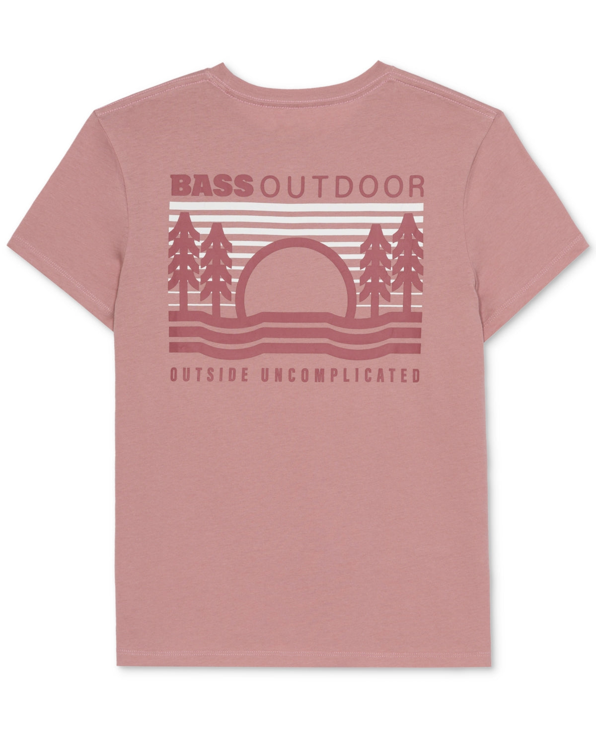 Camiseta feminina Bass Outdoor com estampa bordada rosa tamanho GG